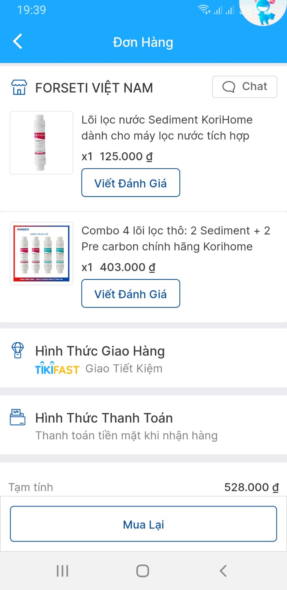Đơn vị vận chuyển của Tiki là JNT đang trong vùng dịch nên giao hàng lâu, phải ra chốt giao hàng mới nhận được hàng. ko giao tận nơi.
Lắp vào ok.