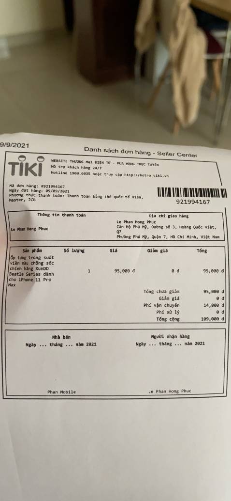 Tôi mua ốp lưng IP 11 Pro Max, nhưng lại giao IP 11 Pro. Yêu cầu đổi hàng ngay cho tôi hoặc trả lại tiền