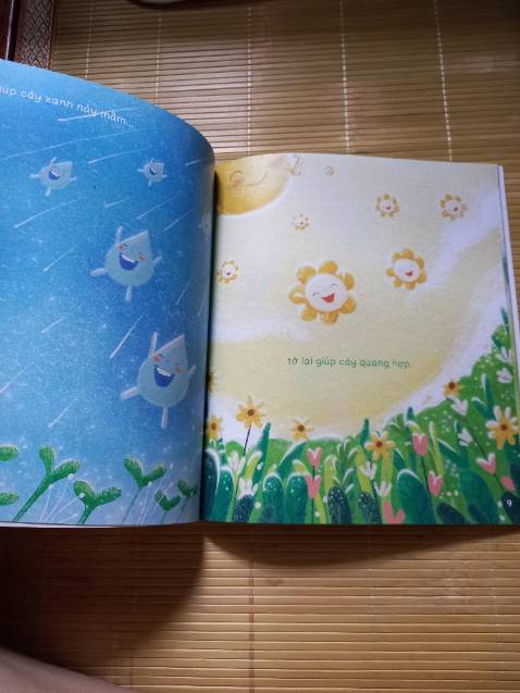 Cuốn sách rất dễ thương, hình ảnh đáng yêu, sinh động, màu sắc bắt mắt, lời văn đơn giản với nội dung hữu ích cho bé. Sách cứng cáp, giấy trơn đẹp. Mình tìm sách cho con thì vô tình biết dc cuốn sách này và cảm.thấy rất hài lòng.