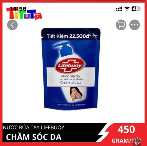 Mình đã mua lần 3 Sp tốt, nhưng lần này giao nhầm Nước rửa tay 400g ( đặt mua 450g.)
Tiki giao hàng nhanh. Đóng gói cẩn thận. OK