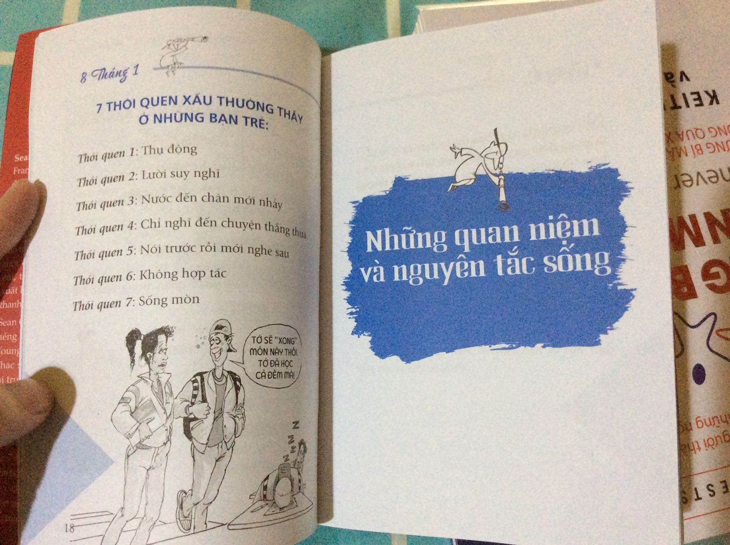 Mình nghĩ cuốn sách này phù hợp cho những bạn nhỏ vì đa phần sẽ có hình ảnh màu kết hợp với những cấu trúc giải thích ý cho dễ hiểu.
Cá nhân mình thì có khuynh hướng thích cuốn 7 thói quen gốc của tác giả hơn (cuốn toàn là chữ á) vì bản ấy tác giả có giải thích, có cho ví dụ, lý giải chi tiết & sâu sắc hơn. Tuy vậy, cuốn này giống như một bản tóm tắt thu nhỏ đầy thú vị, dành cho các bạn nào thích ngắn gọn & muốn coi lướt lại ý chính một cách mạch lạc & chỉnh chu.