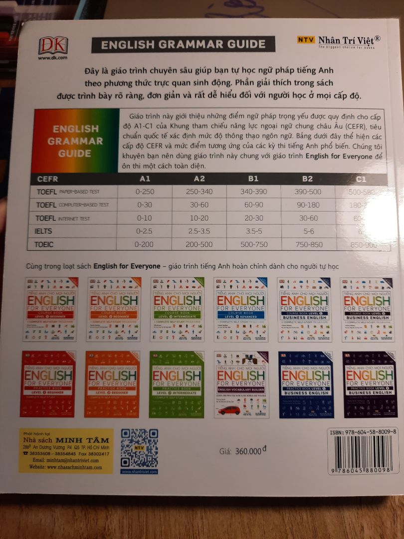 Mình được giới thiệu cho bộ sách English for everyone gần đây và thật sự bị thu hút. Về phương pháp học, mỗi người sẽ có một cách khác nhau, với mình bộ sách đặc biệt hiệu quả đối với mình, mình bỏ tiếng Anh đã lâu nên sách giúp mình hệ thống và nhớ lại khá dễ. Sách nhận được lại rất đẹp. Tiki giao hàng nhanh, nhân viên lại dễ thương. 
Mình dự định sẽ ôm trọn bộ về làm của riêng hihi