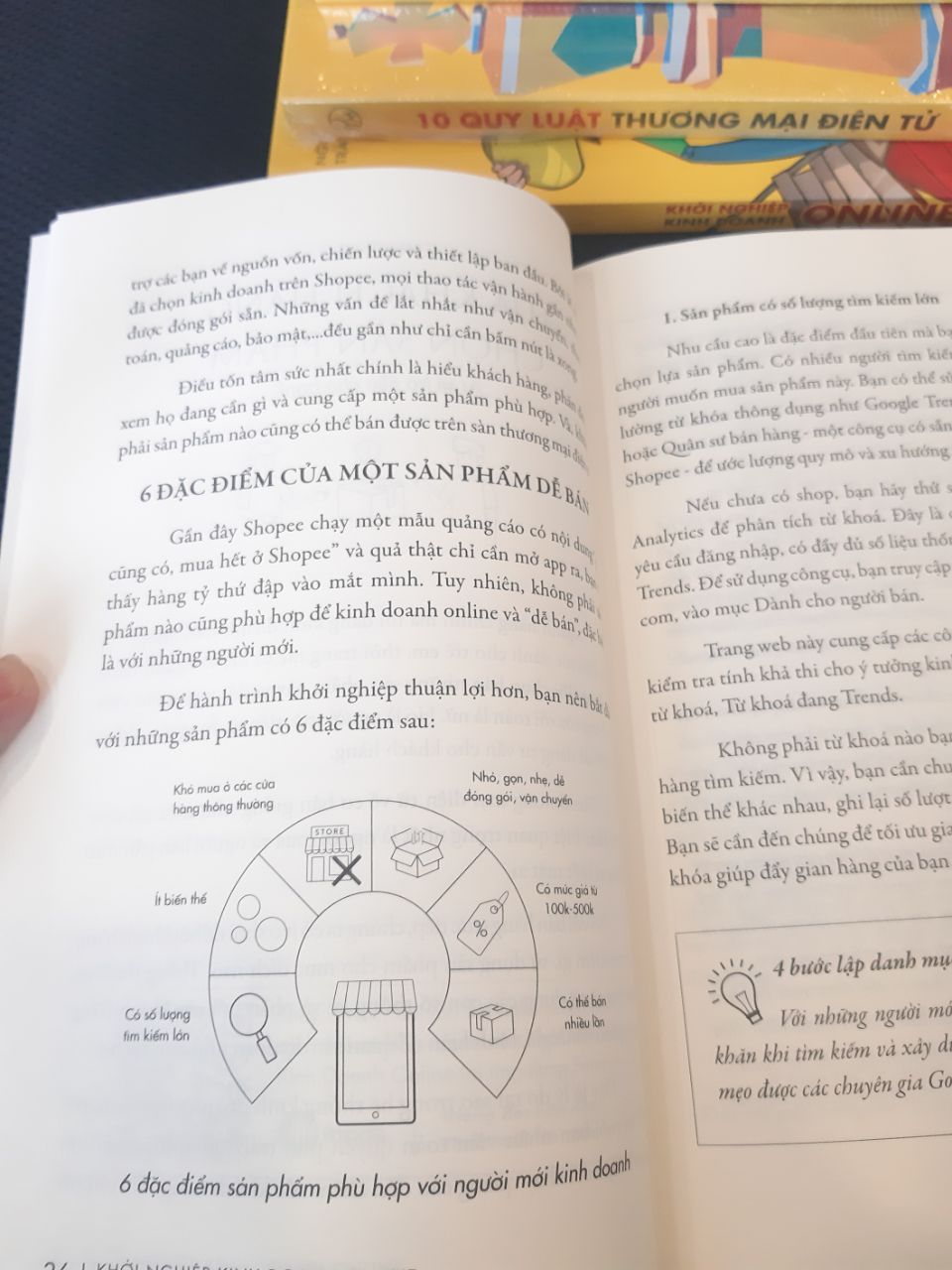 Mình chỉ tính mua cuốn 10 quy luật tmđt và trên lngw khổng tượng, ai ngờ thấy bộ khởi nghiệp kinh doanh online nên hốt luôn, mình có xem review sơ qua sách lẻ của kinh doanh online thấy khá phù hợp với mình và với thời đại kinh doanh online bây giờ. Sách đóng hộp rất đẹp. Thanks shop!