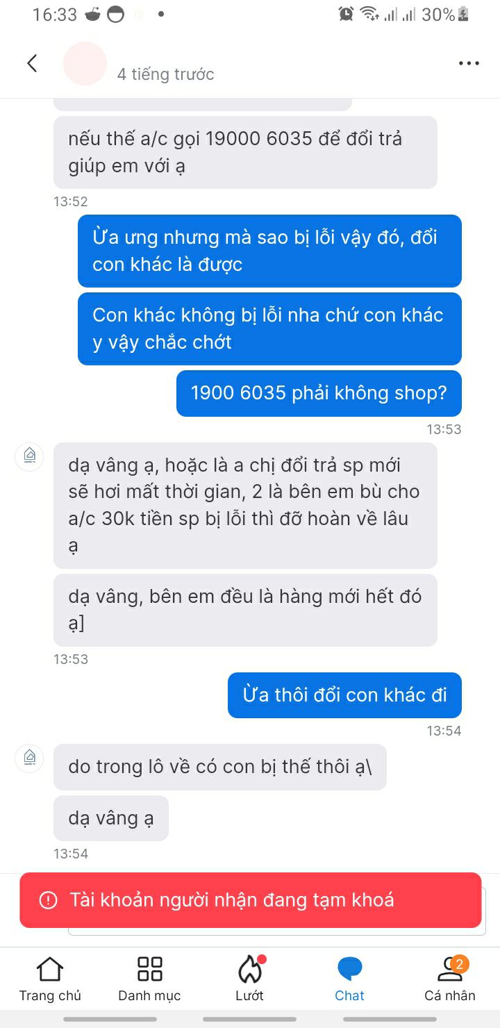 Giao hàng lỗi, liên hệ trả hàng thì bị block, làm việc không chuyên nghiệp. Đã hoàn đủ tiền nên đánh giá 3 sao, không đổi sản phẩm mới thì nói để mua cái khác, làm mất nhiều thời gian.