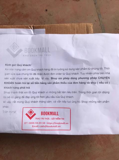 sai sản phẩm đơn hàng