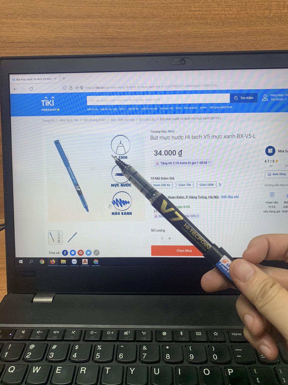 Shop giao ko đúng hàng. Đặt bút xanh 0.5mm thì giao bút đen 0.7mm Shop giao ko đúng hàng. Đặt bút xanh 0.5mm thì giao bút đen 0.7mm