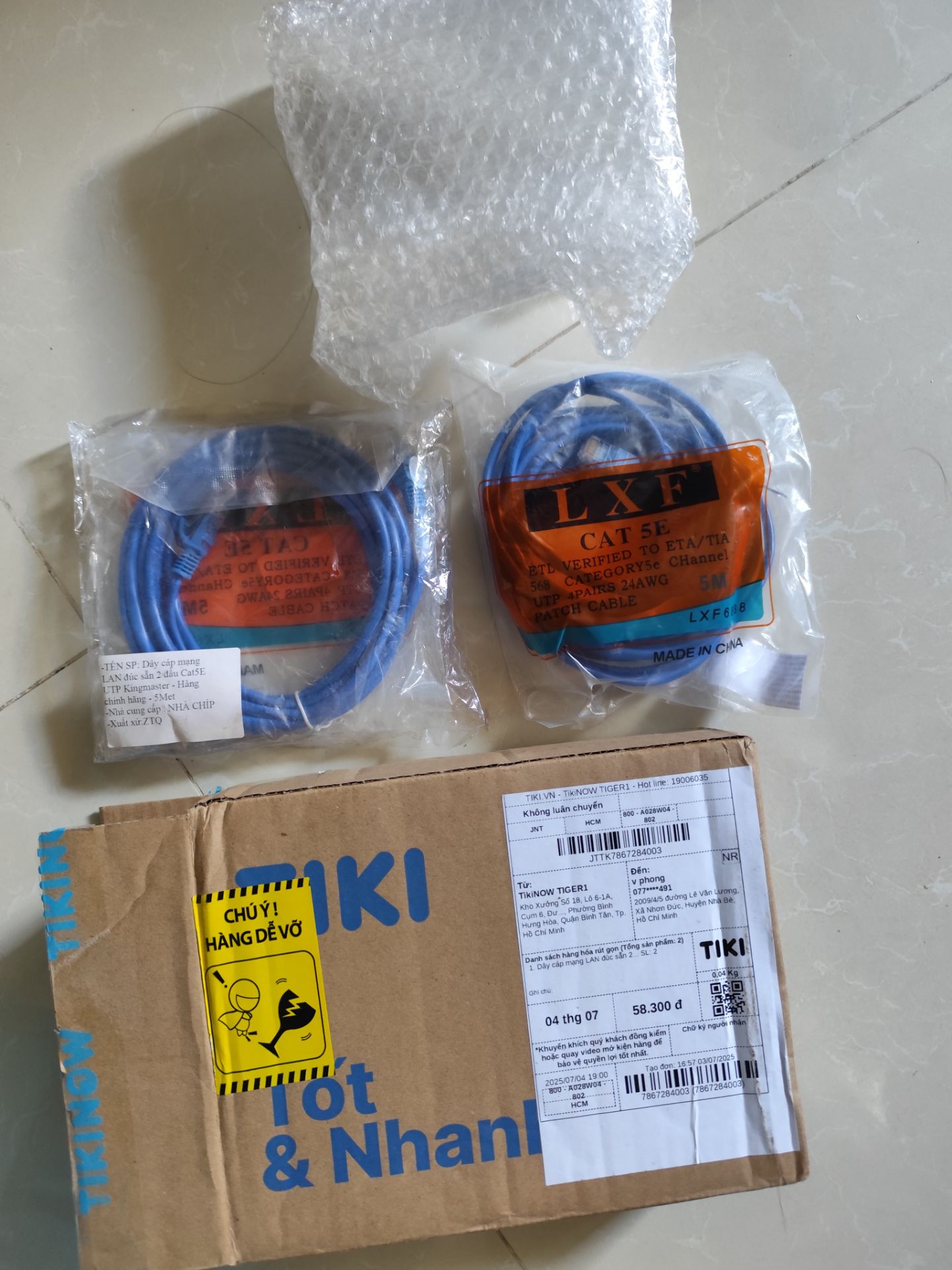 Dây nhỏ dài có 4m ko đúng với bao bì ghi 5m