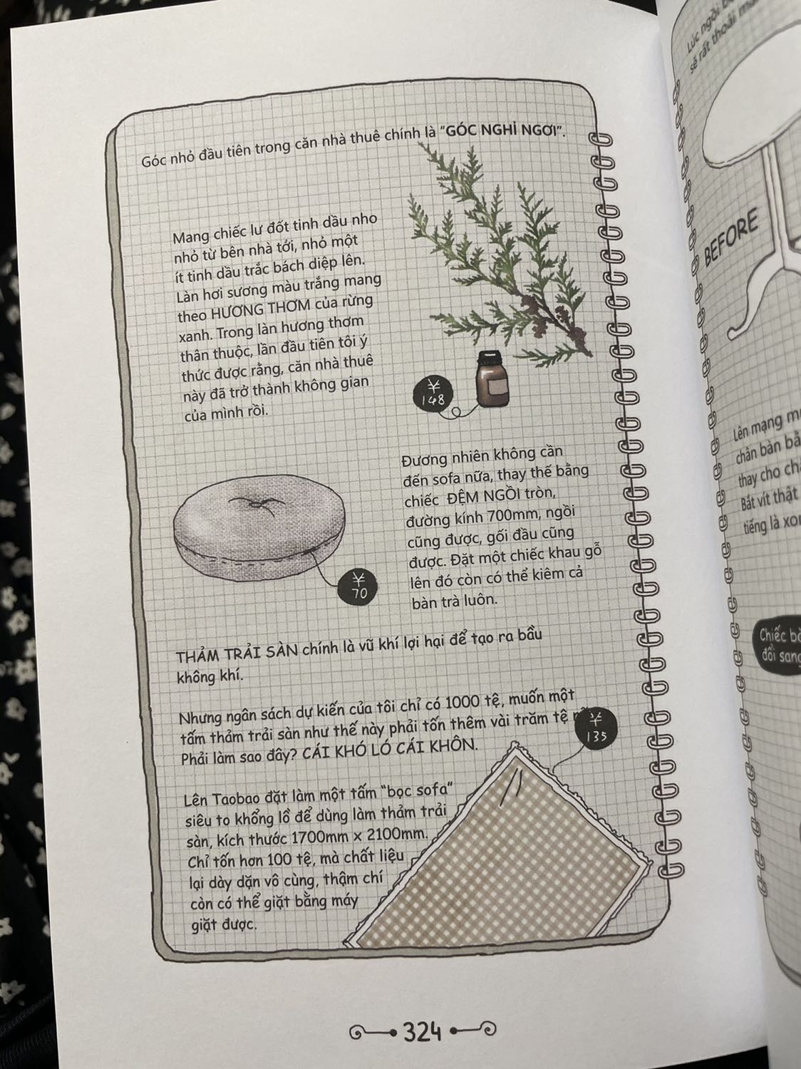 Tiki giao đỉnh thật sự, sáng đặt hàng chiều đã có hàng rồi ^^ là đứa mê nhà cửa nên cuốn sách này vừa thông báo cái mình đã quất ngay và luôn. Cảm quan đầu tiên về bìa sách là màu xanh lá khá bắt mắt với 2 phần, bìa ngoài thì là hình minh hoạ còn bìa trong có cái bàn nhỏ mà chụp lên ảnh xinh quá trời. Nội dung thì ngay lúc mở ra mình đã wow luôn vì toàn tranh vẽ cực tỉ mỉ và tâm huyết từ cái bàn để đâu, cái đèn trông thế nào hợp,... đọc rất dễ hiểu chứ không phải lý thuyết đâu nên áp dụng được nhiều lắm. Cuốn sách này mình nghĩ như cẩm nang cầm tay cho các bạn thích trang trí nhà cửa, chán chán lại lôi đồ ra xếp lại miễn theo bố cục trong sách là oke hehe ? cực rcm cho mn nhaaaa ???