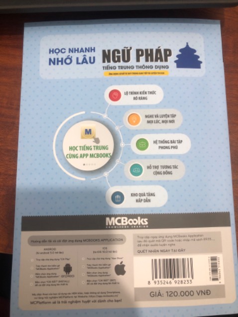Sách fake, không có mã QR để quét học trên app MCbooks. Mua sách trên cửa hàng của MCbooks để được tặng kèm file nghe, nhưng buồn quá