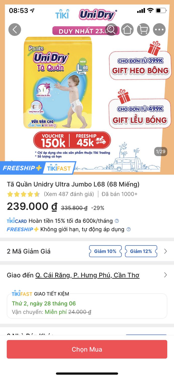 Sao quảng cáo mua từ 499k được tặng lều bóng mà mình mua tới 666k mà không tặng gì hết