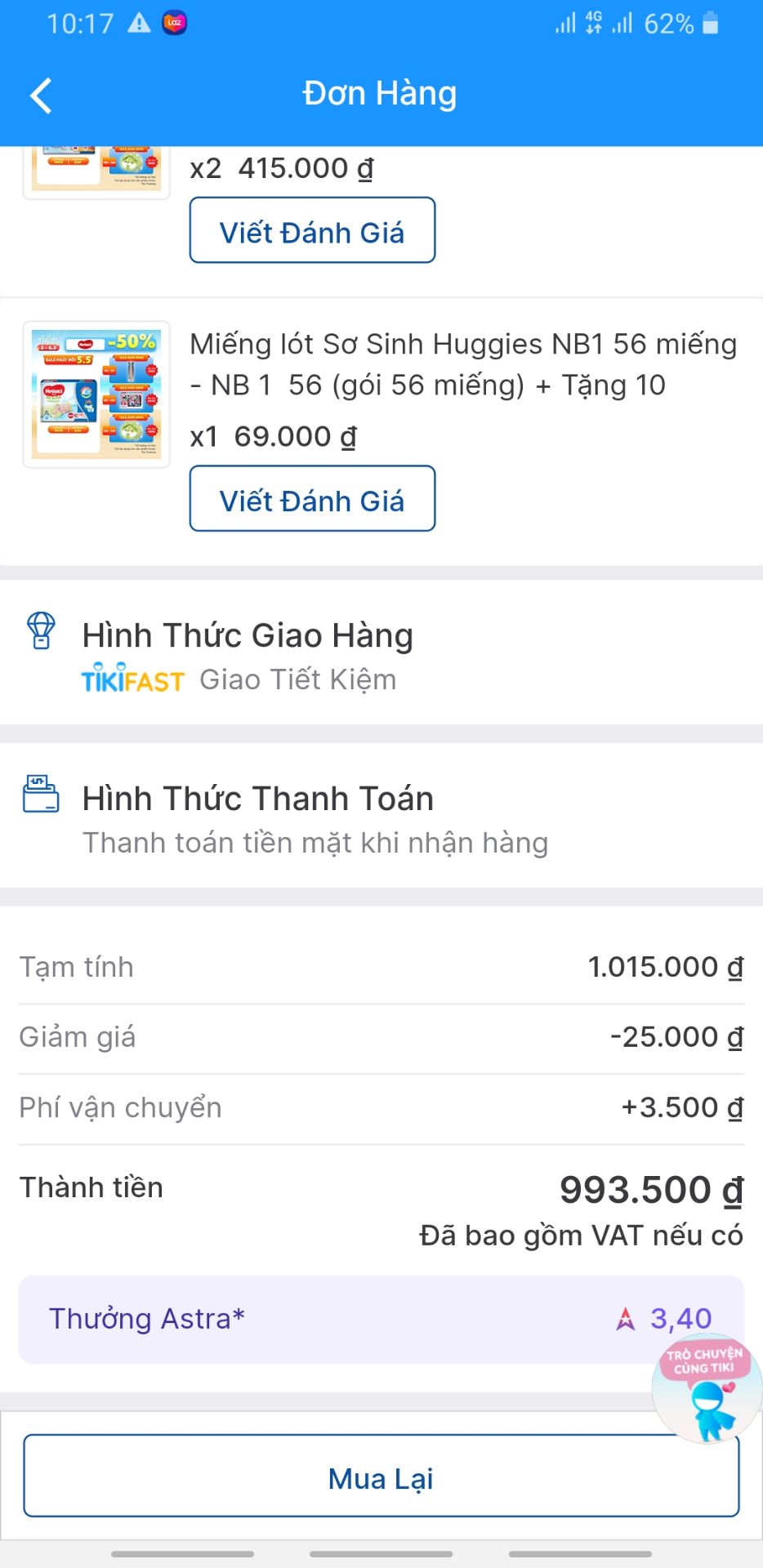 Thật sự rất là giận.
Đơn tôi đủ điều kiện, nhưng không được tặng quà, báo với tôi là hết quà.
Vậy thì làm chương trình chi vậy?
Nếu quà giá trị lớn, kinh tế có giới hạn thì sao không ghi là "5 phần dành cho 5 khách hàng đặt đơn sớm nhất".
Làm chương trình kèm điều kiện, khách đủ điều kiện thì báo hết quà. Bó tay luôn.