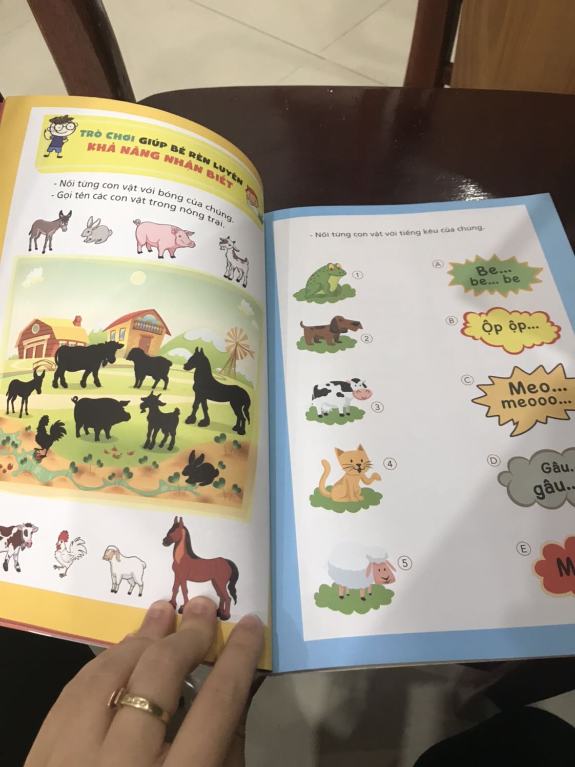 Ảnh đẹp chữ to, cuốn truyện to bằng tờ A4. Gồm truyện ngụ ngôn ngắn ngắn dễ đọc cho bé, tô màu, ghép hình... Nhưng minh hoạ nhiều chỗ chưa đúng (ví dụ truyện về sói nhưng lại minh hoạ con cáo nên bé ko đồng ý khi mình đọc theo truyện là con sói). Từ ngữ dùng chưa phù hợp lắm với các bé hoặc câu cú còn lủng củng chưa gãy gọn. Vì vậy  khi đọc mình có thể tự chuyển thành các từ tích cực hơn (ví dụ bác nông phu quyết tâm trả thù, nghe khá nặng nề). Nhìn chung đáng mua nhé các mẹ.