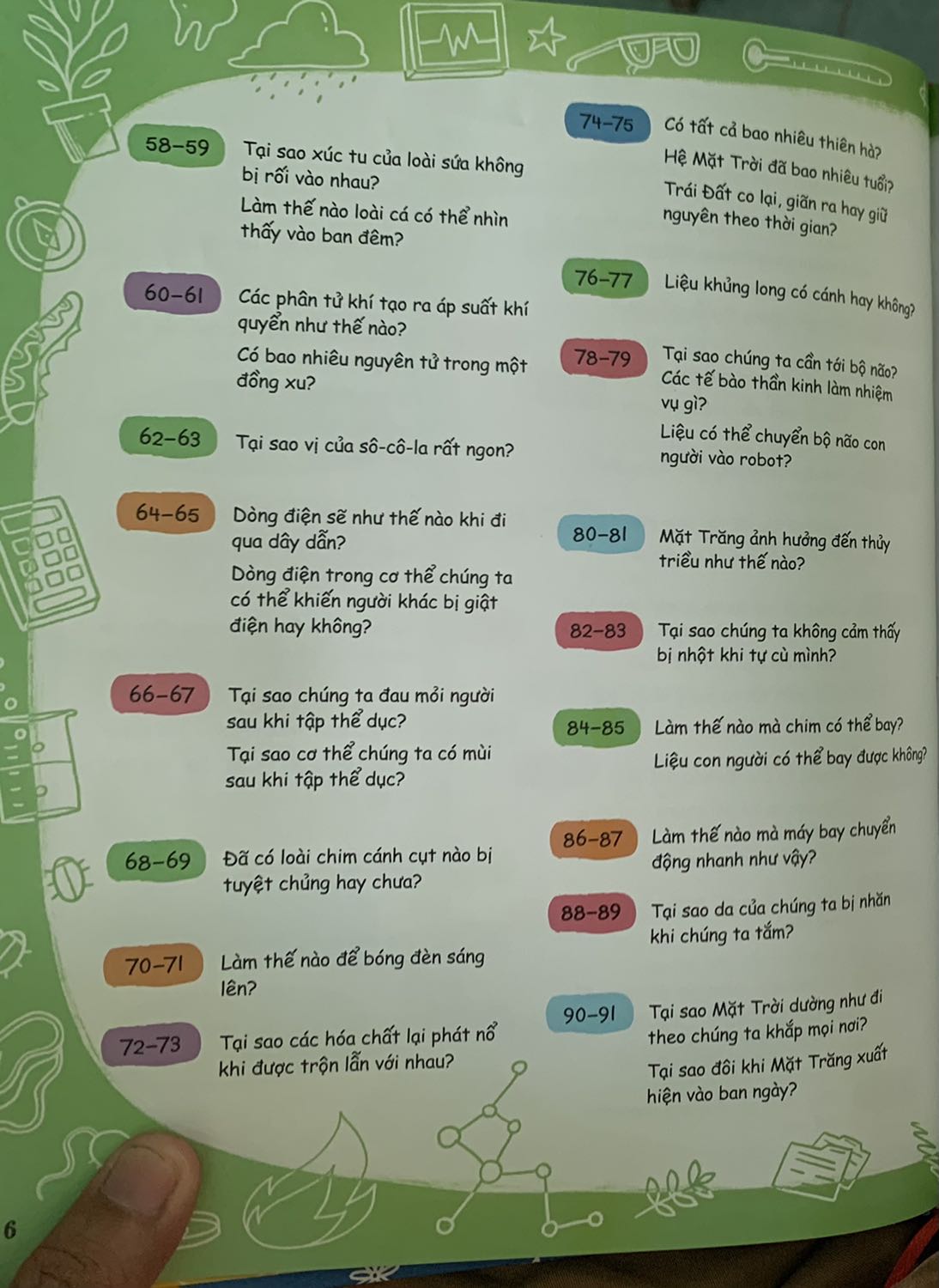 Cám ơn Tiki trước, vì luôn mang đến cho mình cảm giác thích thú khi nhận hàng.

Về sách:
- mình rất thích cuốn này, mua cho đứa cháu để đọc. Sách được đầu tư, giấy chất lượng, màu sắc tương phản.
- Nội dung: nội dung hấp dẫn, nhiều điều thú vị kể cả với người lớn. Tuy nhiên có những nội dung về "Vụ nổ Bigbang" hay "Thuyết tiến hoá loài người" thì mình nghĩ bên nhà xuất bản cần đính chính lại.
Vì cả 2 thuyết này đều là giả định chưa có cơ sở khoa học nào chứng minh điều đó. Hơn thế nữa, càng ngày có nhiều phát hiện lịch sử cho thấy rằng những thuyết này không còn thuyết phục.

Kết luận lại, đây vẫn là cuốn sách vẫn đáng giá tiền và giá trị về kiến thức.