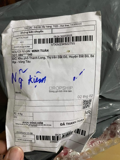 Mình đặt bịch 4 lkg mà sao giao bịch 1 ký