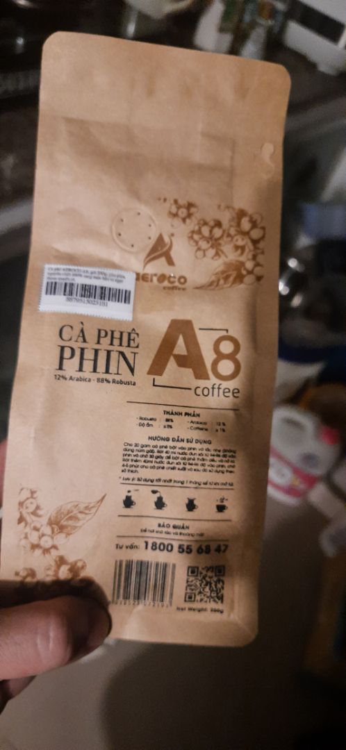 cà phê đúng nguyên chất! pha rất ngon, thơm nhẹ, màu nhạt, vị đậm. vơi tỉ lệ R/A này phù hợp với nữ và người mới uống hơn. Ưng nhất là bao bì đẹp phần zip tiện lợi.