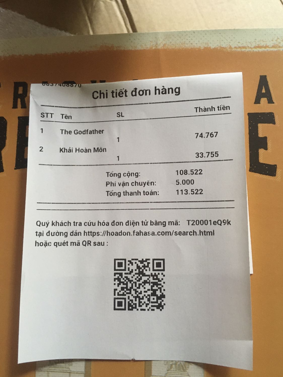 Mới đặt hôm qua, hôm nay đã nhận được. Siêu nhanh luôn.
Khi đặt thì thấy ghi giao từ HCM, mà thật ra lại giao từ HN, bị tính thêm 5k tiền ship. ?
Fahasa hơi lươn ở chỗ lúc mình mua thì ghi còn 1 sản phẩm, mua xong thì vẫn thấy còn một sản phẩm =)))
Sách rất oke, gói siêu kỹ, không vấn để gì. Rất hài lòng. 5 sao nha Fahasa.