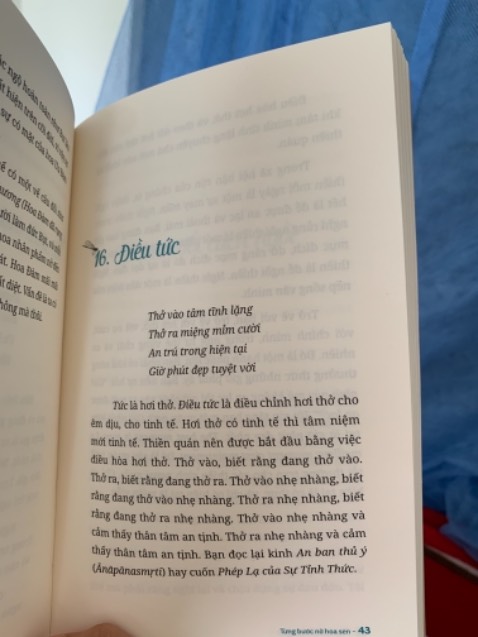 1 cuốn sách ngắn gọn về lối sống tỉnh thức, chánh niệm tỉnh giác trên mọi hành động từ tứ đại oai nghi (đi đứng nằm ngồi) cho đến các tiểu oai nghi khác xoay quanh cuộc sống chúng ta. Ta có thể kết hợp áp dụng 1 phần cuốn sách này lẫn việc tích cực tham gia các khoá thiền Vipassana (do các thiền viện nguyên thuỷ Theravada tổ chức) 10-20ngày để cảm nhận rõ ràng hơn pháp môn tu Thiền 🧘‍♀️ Thực sự vô cùng lợi lạc thân tâm😇