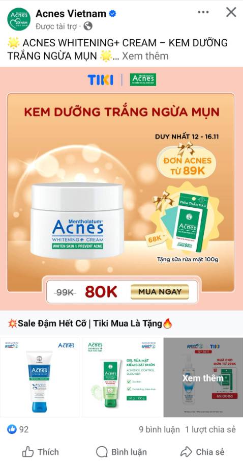 Ko thấy tặng sữa rửa mặt như quảng cáo Ko thấy tặng sữa rửa mặt như quảng cáo