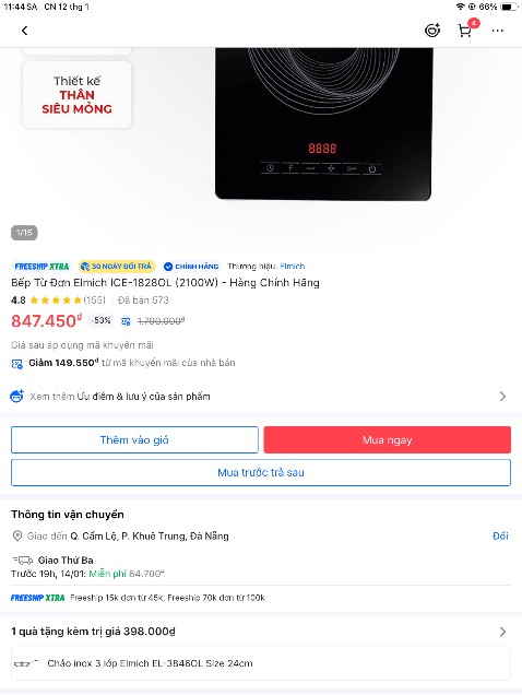 Đã nhận hàng nhưng không nhận được sản phẩm kèm theo như thông tin?