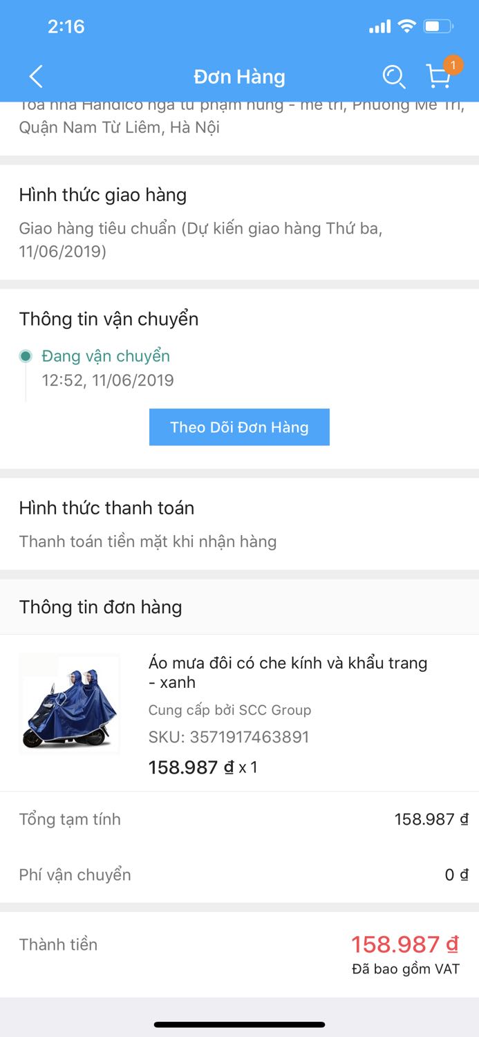 Tôi vừa nhận được hàng giao đến. Sản phẩm tôi order lf loại màu xanh và có che kính và khẩu trang. Khi nhận hàng  thì áo mưa mũ không phải là kính trong, khong có khẩu trang như hình. Và lại là màu đỏ