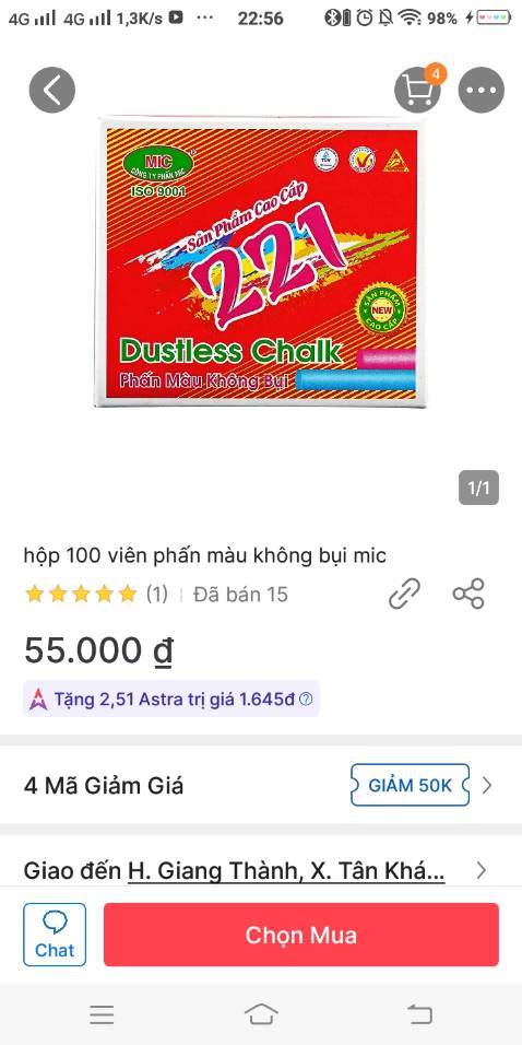 Giao hàng nhanh chóng,  đóng gói kĩ.  Rất hài lòng về sản phẩm mua trên tiki. Lên tiki là có thể tìm đặt được sản phẩm ưng ý.