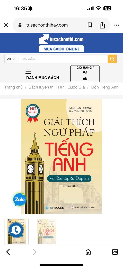 Bạn có thể đổi cho mình cuốn sách Giải Thích Ngữ Pháp của tác giả Mai Lan Hương