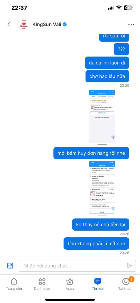 Giao lộn size, shop không nhiệt tình lắm, thờ ơ. Vali tốt chắc chắn.