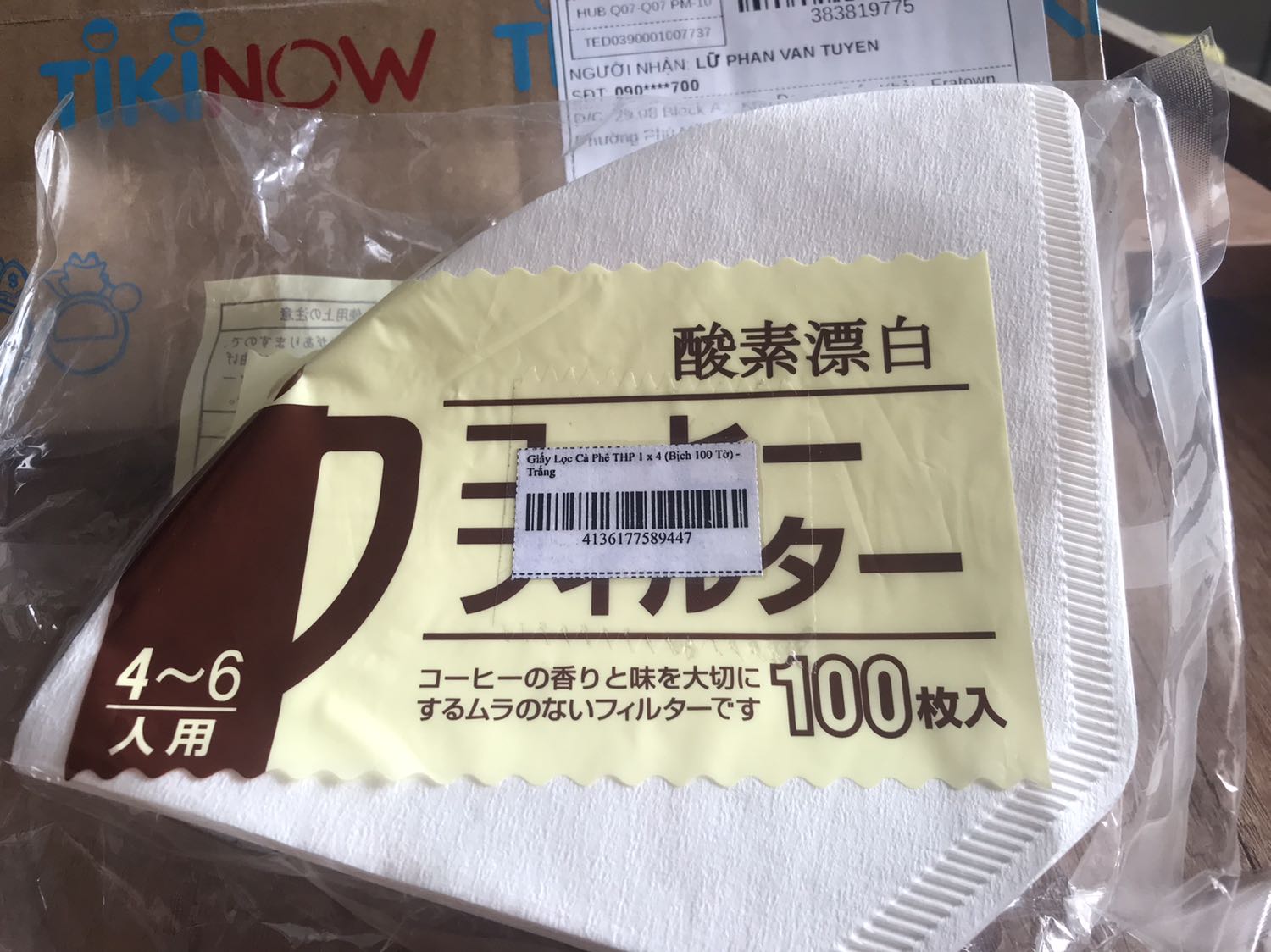 Quảng cáo cố ý gây hiểu nhầm. Đề nghị nhận lại hàng hoặc tôi sẽ khiếu nại lên Tiki. Ghi 1x4 (bịch 100 tờ). Nhung giao 1 bịch