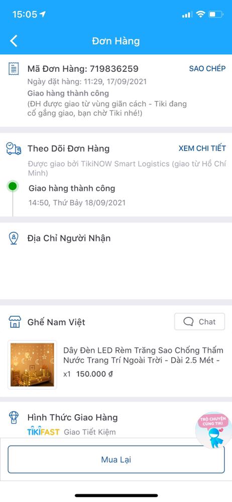 Đặt nhầm địa chỉ không cho huỷ đơn, vẫn ship và ship rất nhanh ngay ngày hôm sau (đặt 17/9, giao 18/9, trong khi dự kiến 29/9).  Liên lạc với shop và hỗ trợ tiki đều không được. Rất thất vọng.