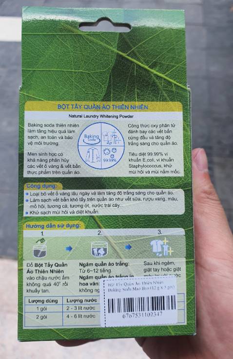 Cái áo trắng ra màu vàng cam sau khi ngâm 1 đêm cảm thấy trắng rõ rệt. Giặt lại bình thường sau khi sử dụng