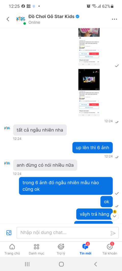 xem lại nhân viên tư vấn. up thì 6 mẫu. mẫu mã k cho ngta lựa, k có 1 từ ngẫu nhiên trong hình ảnh, giao tới thì bảo ngẫu nhiên