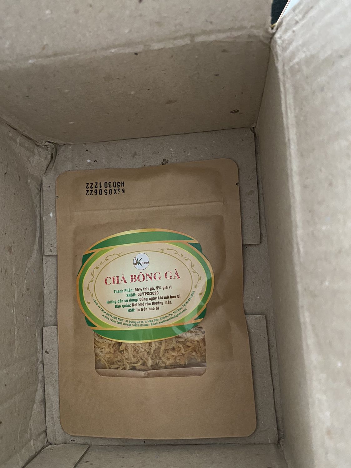 Sản phẩm ổn, đậu ăn ngon, giao đầy đủ, có khuyến mãi bịch chà bông gà, hài lòng