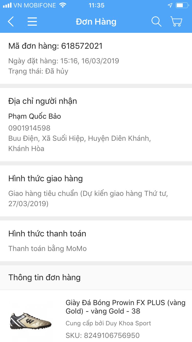 Shop xem đơn hàng này đã huỷ chưa và chừng nào hoàn tiền lai nhé cảm ơn shop