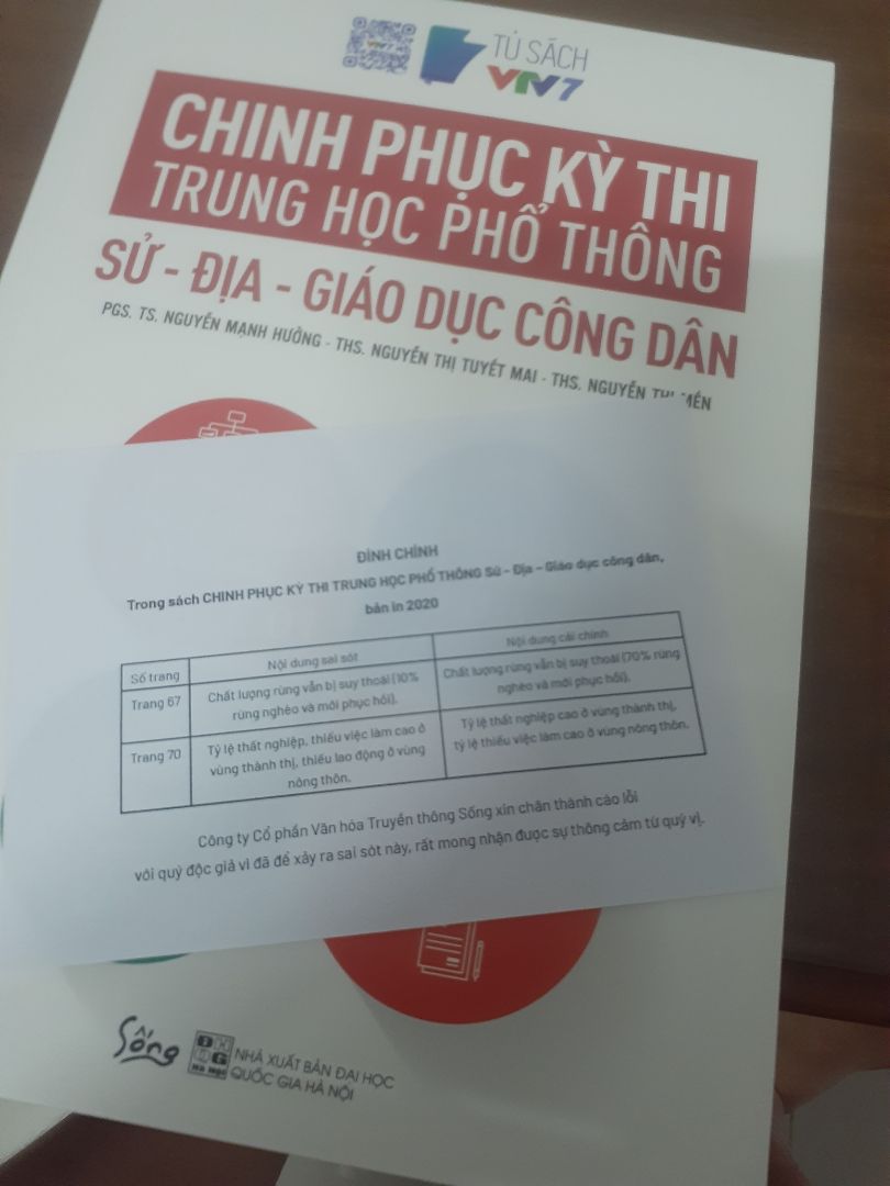 sách bị bẽ góc (có thể là do vận chuyển )
sách thích hợp nhất với học sinh 12 đang ôn thi
sách có lỗi sai (có kèm giấy sữa lỗi )nhưng ai mà muốn mua sách có lỗi chứ