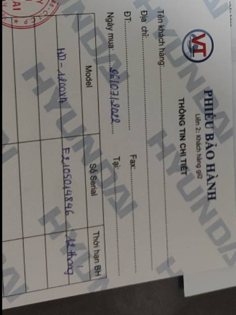 1. Giao hàng cũ, bám đầy bụi trên thân máy và trên dây cắm điện,  hộp móp méo
2. Giao sai mẫu mã, đăng hình 1 đằng, nhận hàng là sản phẩm khác.
3. Ghi trên web là bảo hành 36 tháng, nhưng nhận được tờ giấy báo sản phẩm chỉ bảo hành 12 tháng
4. Quảng cáo là "Đầy đủ CO, CQ" nhưng trong gói hàng chỉ có 3 tờ giấy: 1 tờ giấy hướng dẫn sử dụng sơ sài (đã ngã màu vàng khè do để lâu), 1 tờ giấy bảo hành 12 tháng, 1 tờ giấy đơn hàng của tiki) => Không thấy giấy tờ chứng CO,CQ chứng minh nguồn gốc xuất sứ ở đâu. Hàng Hyundai mà lại "Made in China" !?

Tôi nghi ngờ đây là hàng cũ, không rõ nguồn gốc và chất lượng, đề nghị tiki giải quyết đổi trả hàng cho tôi