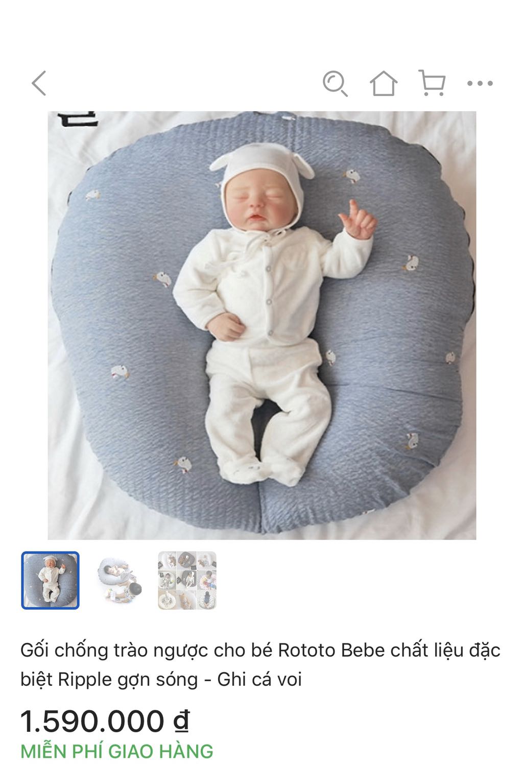 mình nhận được gối bé nhà mình nằm thich lắm tiki giao hàng nhanh