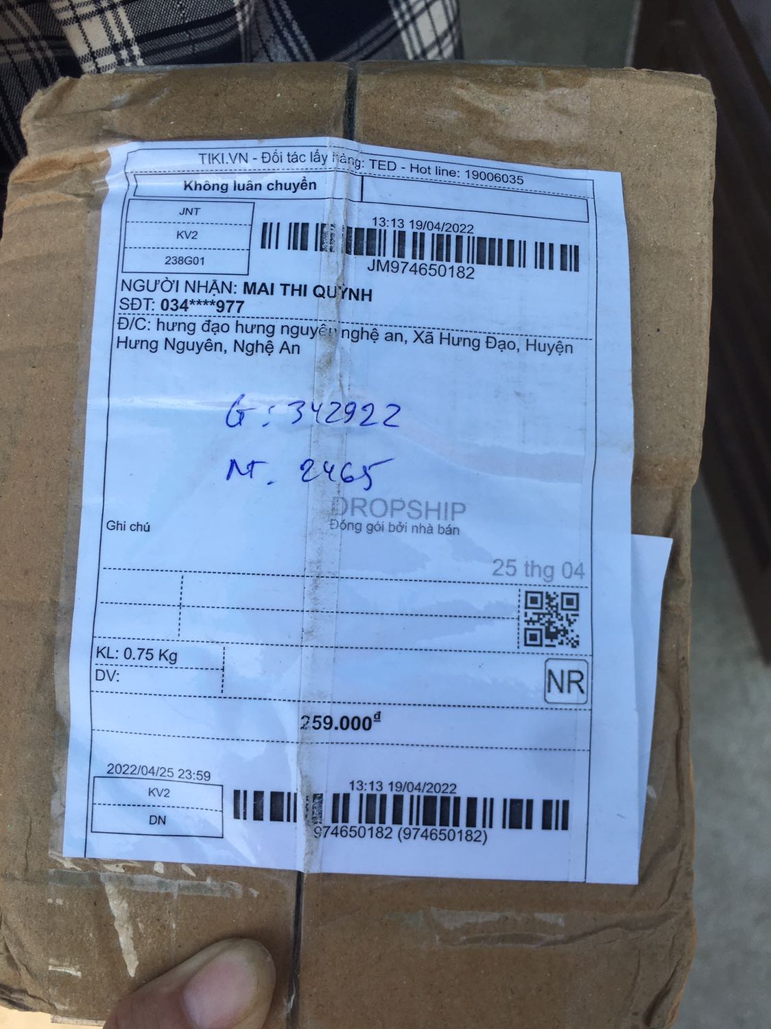 Đã nhận được hàng nhé