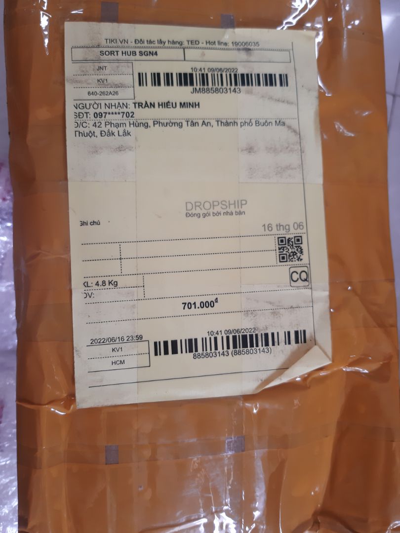 Mình đã nhận đủ hàng. Đóng gói hơi xộc xệch 1 xiu.