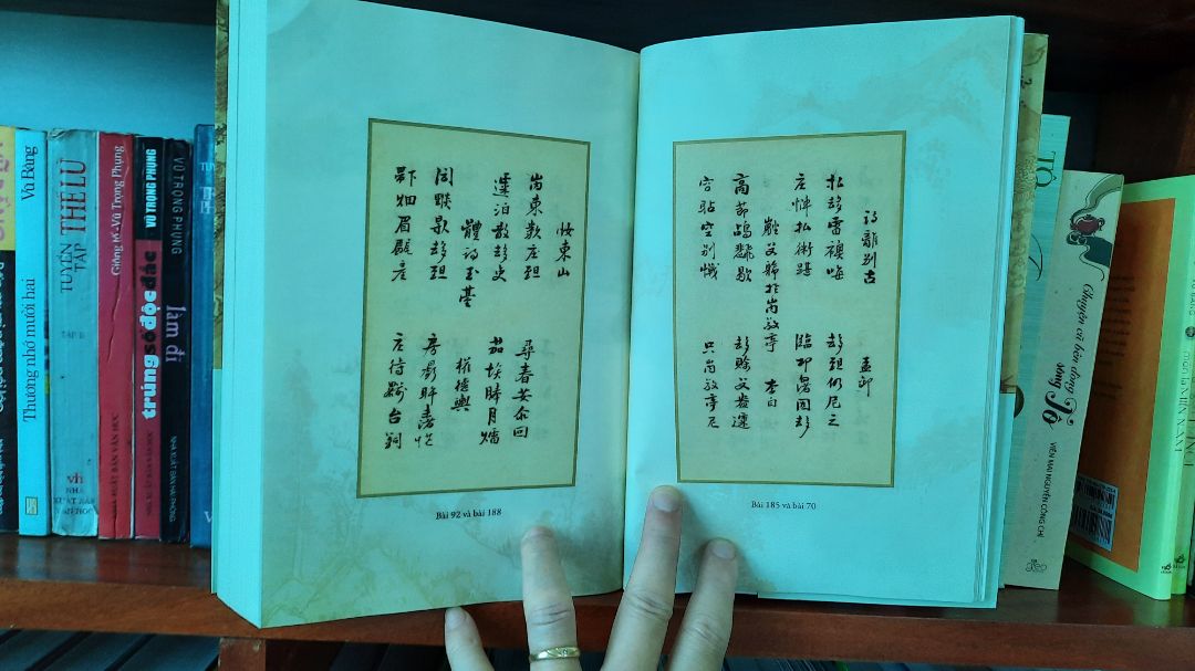 Một tài liệu hữu ích cho những ai nghiên cứu và yêu thích thơ Đường. Lưu ý, đây không phải tuyển tập bài hay mà là tập hợp văn bản chữ nôm cổ TK XIX. Điều đó giải thích tại sao cuốn sách thiếu đi những bài thơ đc ví như những viên kim cương của Đường thi như Hoàng Hạc lâu, Tương tiến tửu,...