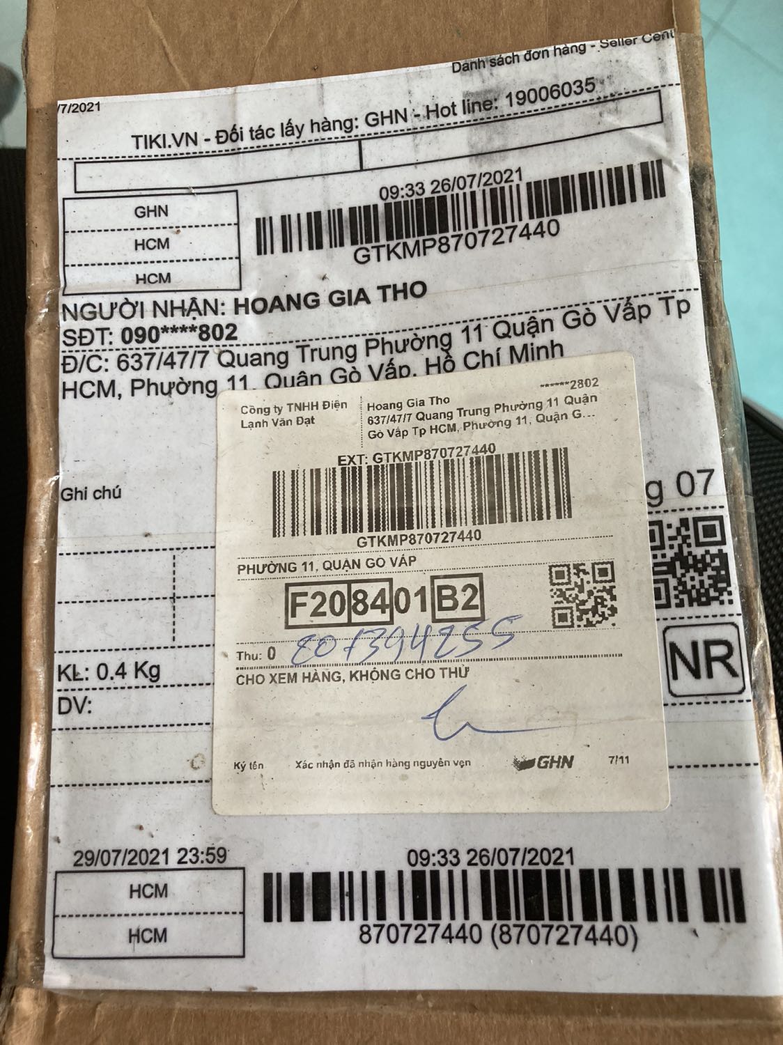 Tiki giao sai sản phẩm do lổi Tiki. Tôi chờ thu hồi từ 26/7/21 đến nay 21/10/21. Mãi ko thấy thu hồi trã lại tiền cho tôi.