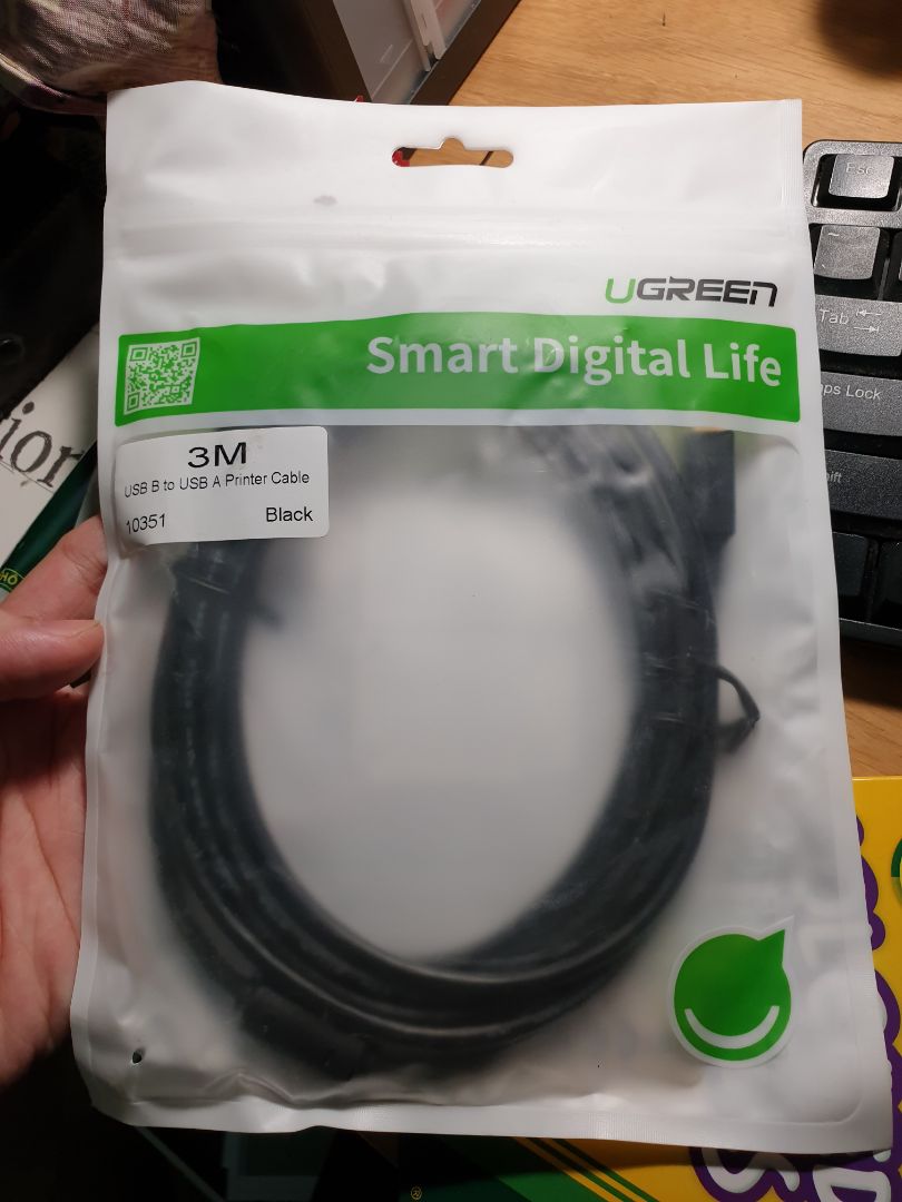 Sản phẩm chất lượng ổn, loại 3m này có cục khử nhiễu nên chất lượng in được cải thiện rõ rệt. Đầu tiếp xúc có màu vàng, nhìn cảm quan rất ổn.