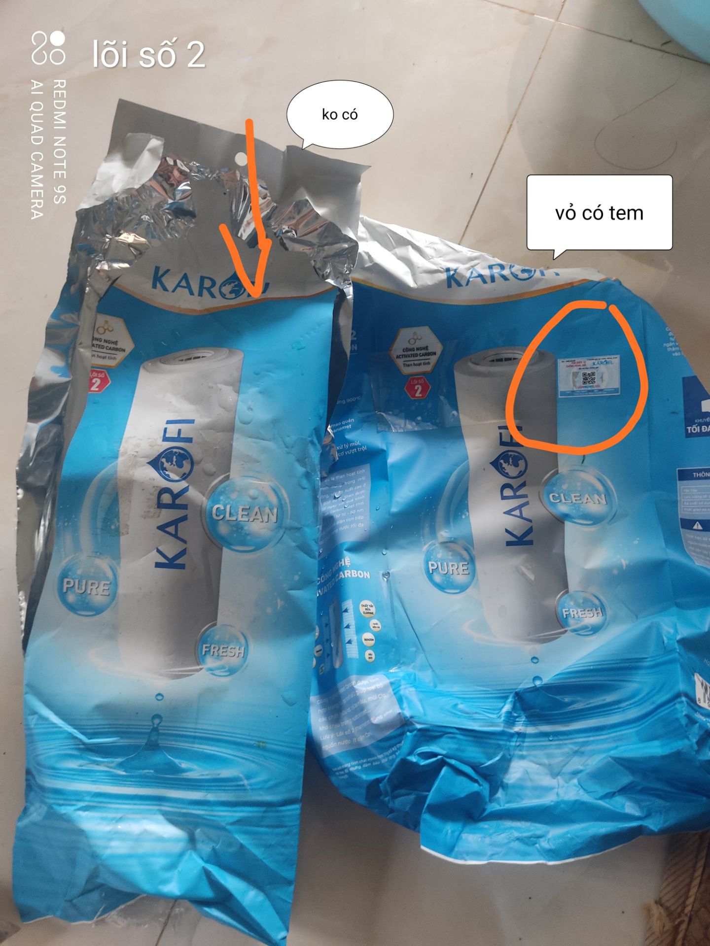 lần trước mua lõi lọc trên tiki ko phải lõi lọc 9 hãng, mua của shop đối tác trên tiki. lúc phát hiện ra thì quá ngày đổi trả. lần này mua của tiki trading bán có tem đầy đủ với so sánh lõi theo máy thì giống nhau. cùng mua của tiki nhưng chất lượng khác nhau ai mua chú ý chỗ bán. lần trước mua lõi lọc trên tiki ko phải lõi lọc 9 hãng, mua của shop đối tác trên tiki. lúc phát hiện ra thì quá ngày đổi trả. lần này mua của tiki trading bán có tem đầy đủ với so sánh lõi theo máy thì giống nhau. cùng mua của tiki nhưng chất lượng khác nhau ai mua chú ý chỗ bán.