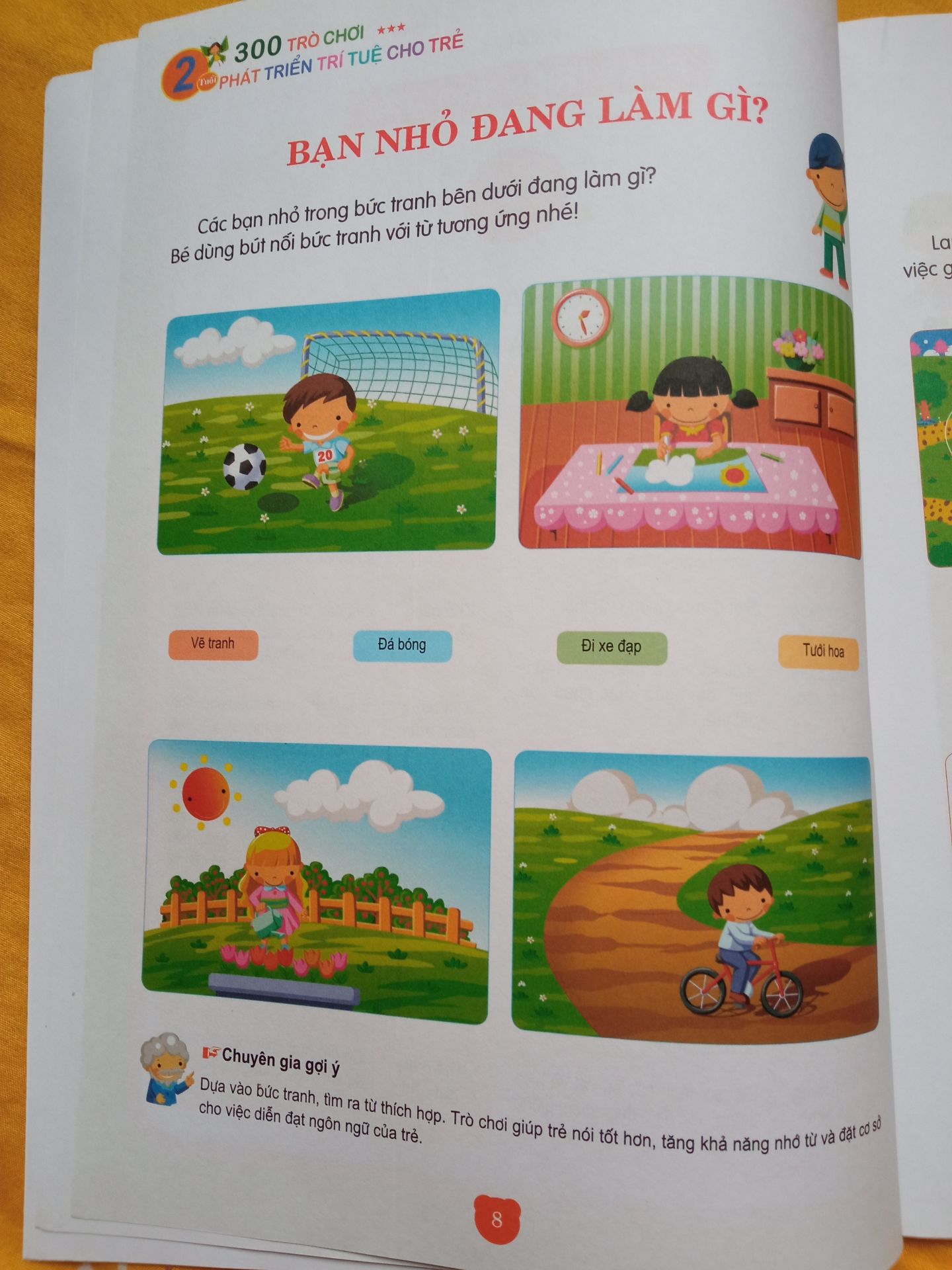Sách đẹp, giao hàng nhanh.Nội dung phong phú, chủ yếu phát triển não trái và não phải cho trẻ. Tuy nhiên có một số trò chơi hơi khó cho trẻ 2 tuổi,vì có nhiều trẻ chưa biết đọc ở độ tuổi này.