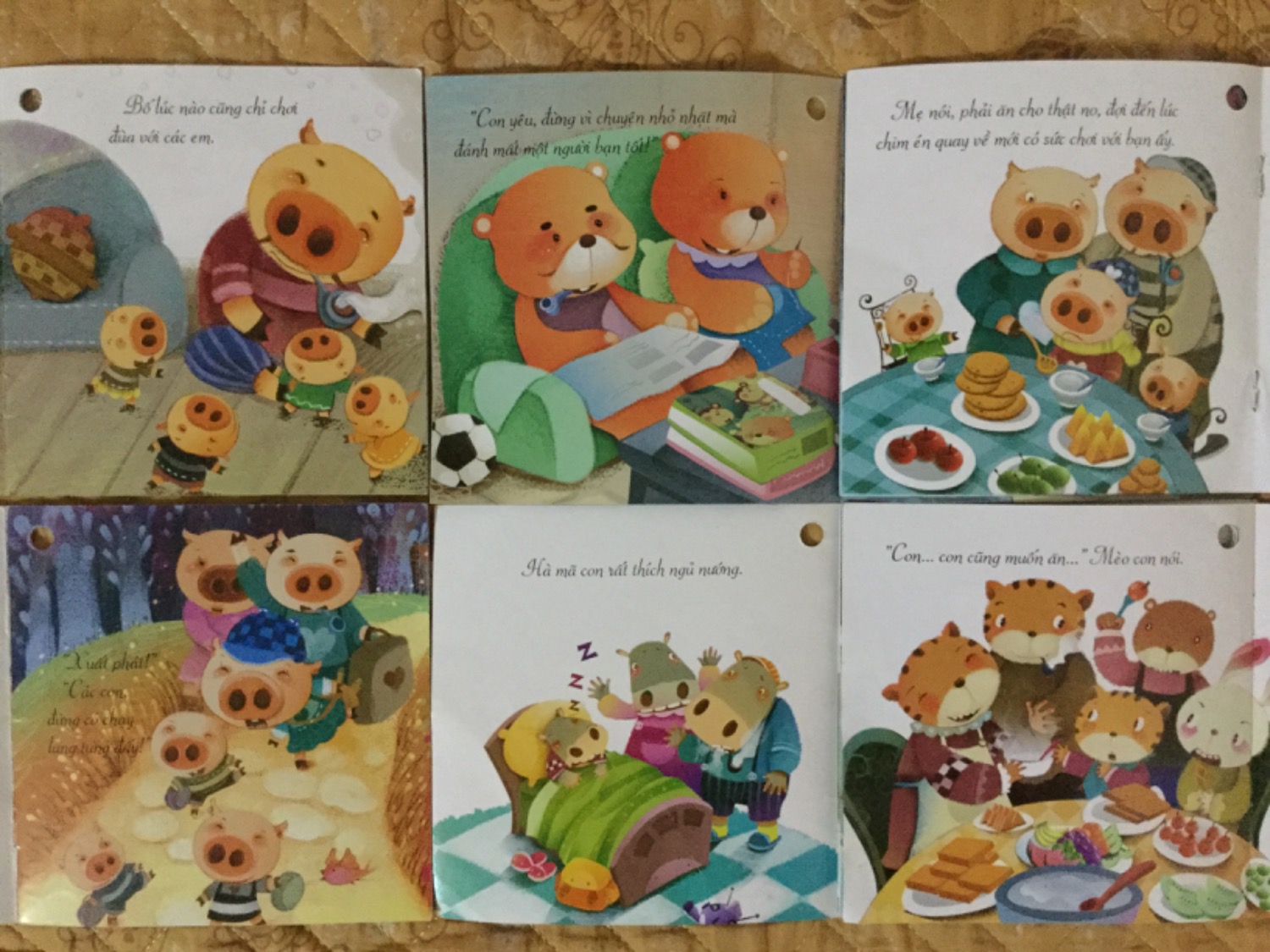 Mình mua 4 bộ sách Mẹ kể con nghe, các câu chuyện trong sách ngắn gọn, hay và ý nghĩa, bé nhà mình rất thích. Nhưng mình có góp ý như thế này: sách viết cho lứa tuổi nhỏ nên phần hình ảnh minh hoạ cũng quan trọng không kém phần nội dung, hình ảnh trong sách đẹp nhưng không hiểu tại sao, tất cả các ông bố ở trong sách, dù đang làm gì thì vẫn ngậm tẩu thuốc ở miệng, phì phò. đây là hình ảnh có gì đẹp để cứ lặp lại như vậy. mong NXB có những thay đổi phù hợp