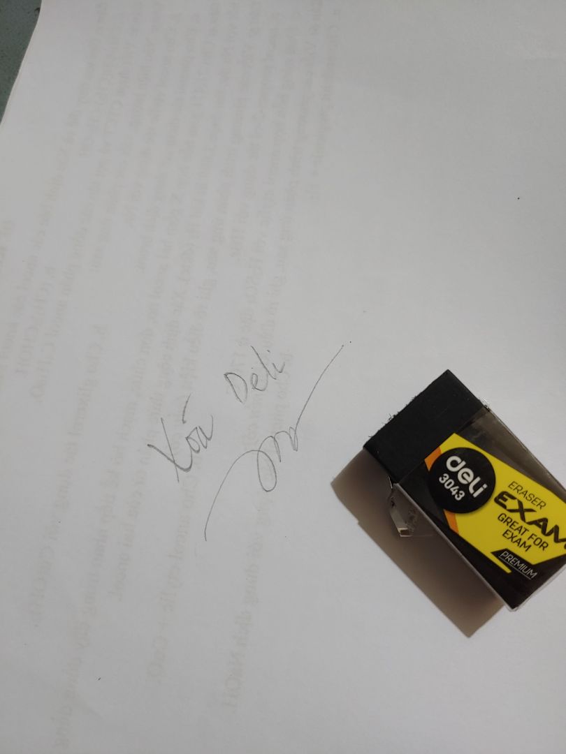 Gôm tẩy mạnh, nhanh và sạch vết bút chì. Bé dễ dàng sử dụng mà không bị lem bẩn, không bị rách giấy. Chất lượng Gôm là okie, giá cả cạnh tranh. Luôn ủng hộ Deli và các sản phẩm của Deli vì Chất lượng và giá sale tốt. Cảm ơn Shop nhiều