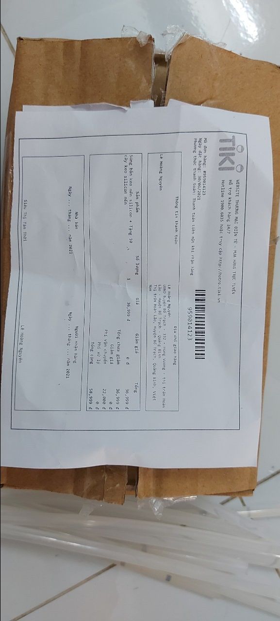 mình chưa nhận được đơn hàng 100 cây keo nến nha shop.
mới nhận được súng + keo khuyến mãi đi cùng