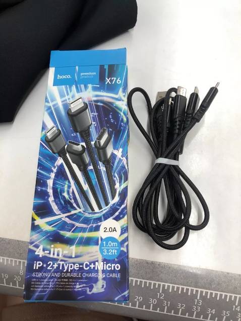 Dây sạc 4 đầu tiện lợi sạc được nhiều thiết bị, dây dù chắc chắn hài lòng