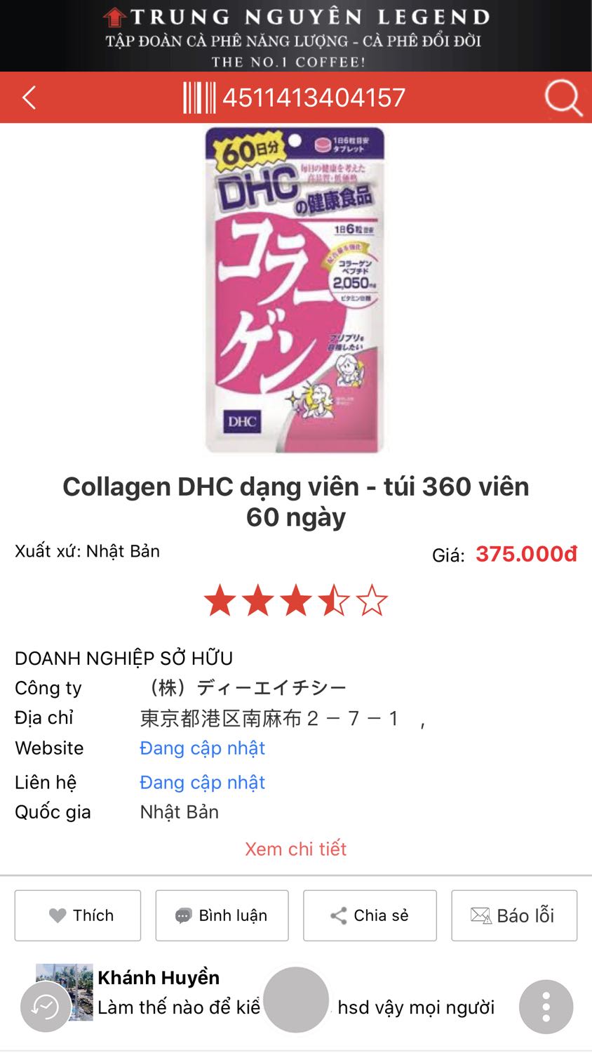 Mấy đứa mua hàng vô tìm đọc nhận xét sản phẩm đúng hôn? Giao hàng cũng tương đối, không nhanh, không chậm. Uống từ bữa giờ cũng chưa thấy gì thay đổi, chắc phải 1 thời gian mới biết được. Check rõ nguồn gốc sản phẩm, hàng chính hãng, mua trên TIKI mắc hơn xíu nhưng dù sao cũng an tâm về chất lượng hơn so với *** hay ***, vì TPCN uống vào cơ thể mà, nên cho điểm cộng khoảng này.