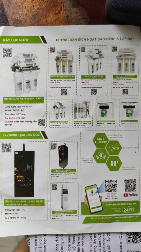 Hàng tốt, lõi lọc chất lượng, nước vị ngon. Có cả app android để đăng ký bảo hành nữa. Cảm ơn shop.