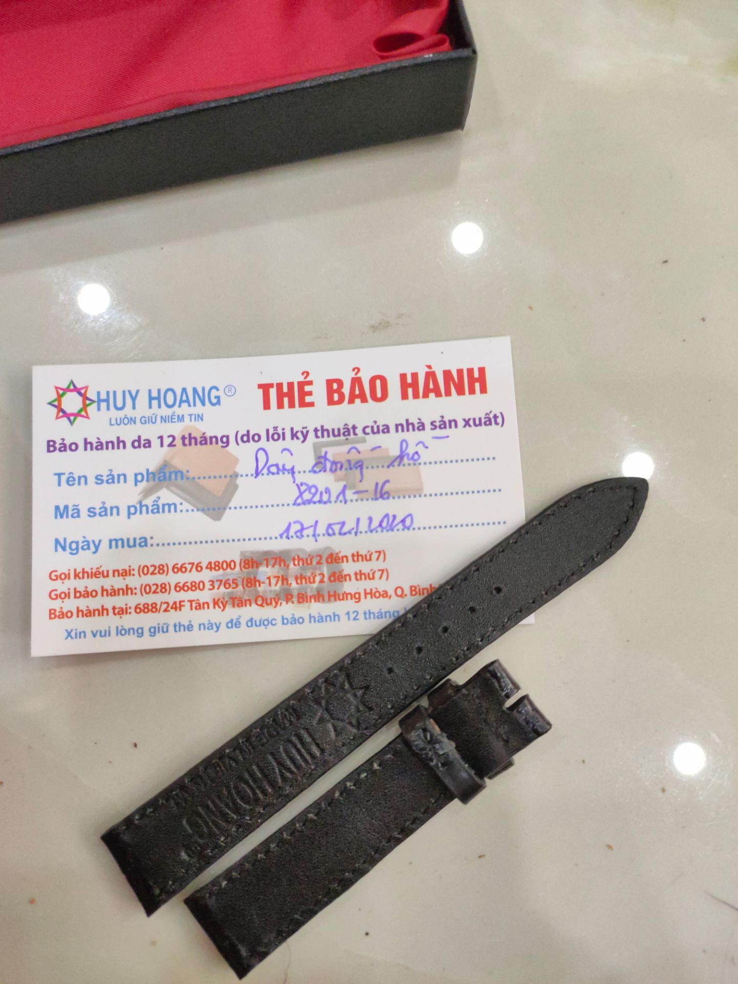 Dây đồng hồ da cá sấu thật 100% ... Rất đẹp... Chỉ may chắc chắn